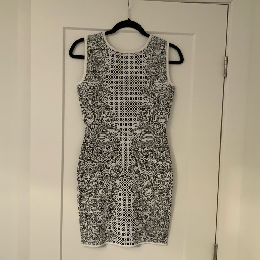 BCBGMaxAzria Black and White Mini Dress